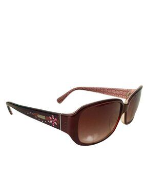 COACH Henriette S782A Signature Brown Gradient Flower Rhinestones Sunglasses